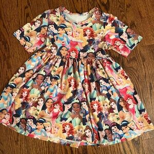 Colorful Disney Princess Print Dress